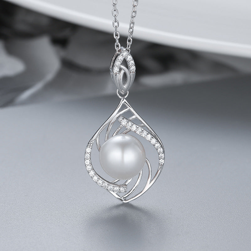 S925 sterling silver pearl pendant setting (default no pearl) wsp145-153