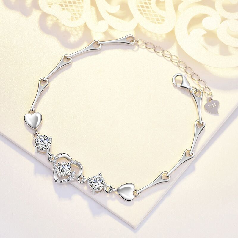 sterling silver S925 gem bracelet #GB0125-GB134