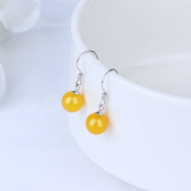 S925 sterling silver agate hook earrings #E039-E044