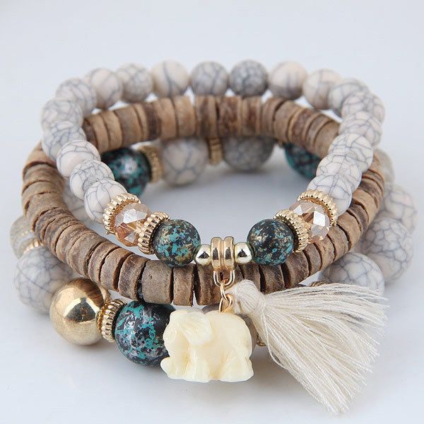 Boho wraps stone bracelet B061-B080