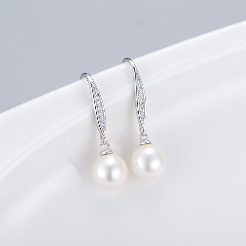 S925 sterling silver earring  setting (default no pearl) Wse037-045