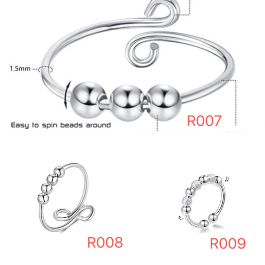 Open adjustable rotary finger ring R007-R009