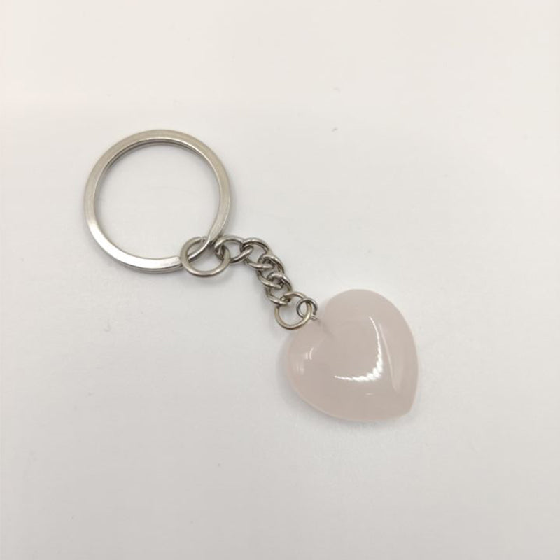 natural heart  crystal stone keychain  #KC064