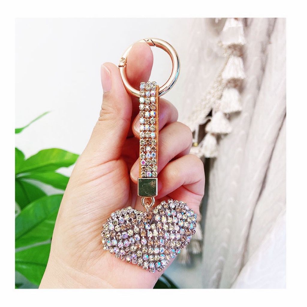 rhinestone  heart shape keychain KC001-009