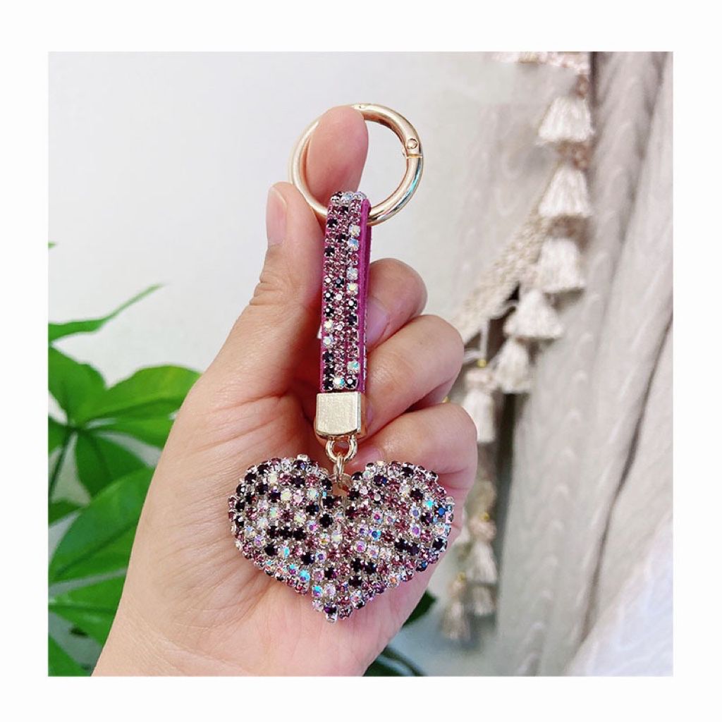 rhinestone  heart shape keychain KC001-009