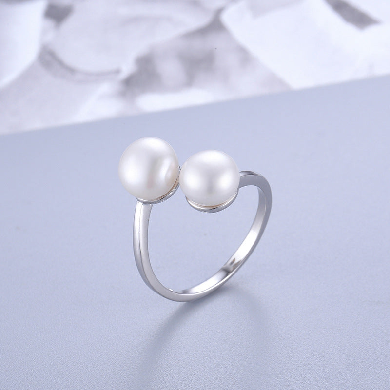 S925 sterling silver ring  setting (default no pearl) wsr028-036