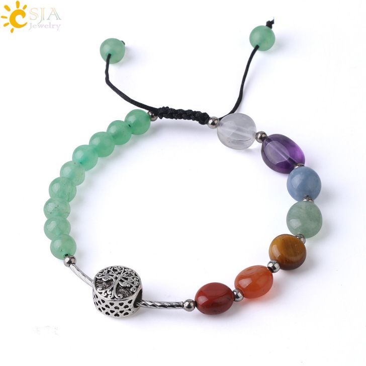 natural crystal stone bracelet w #B034