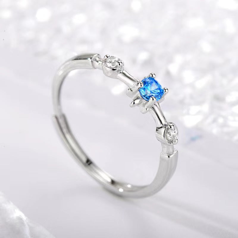 S925 sterling silver gem ring SYR010-018