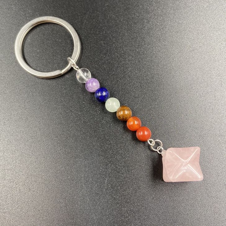 7-chakras crystal Hexagram keychain