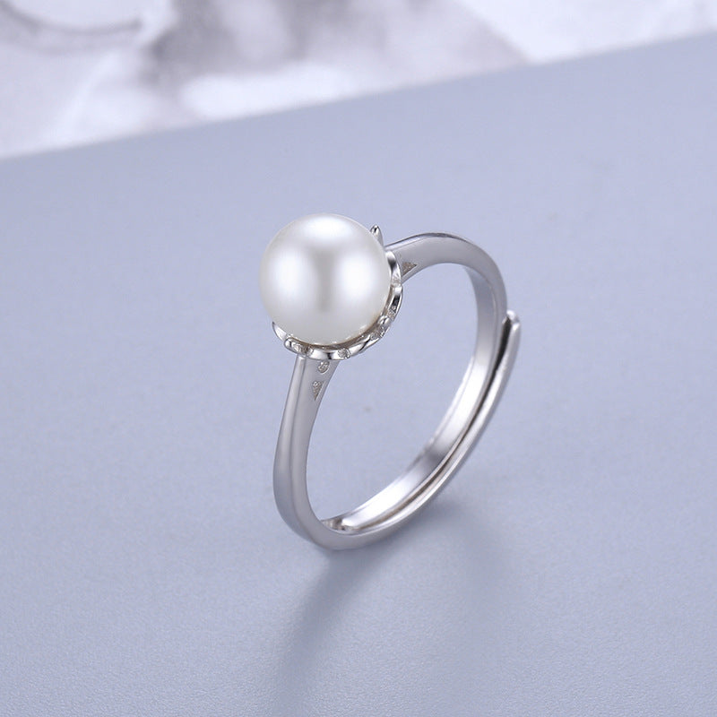 S925 sterling silver ring setting (default no pearl) wsr037-045