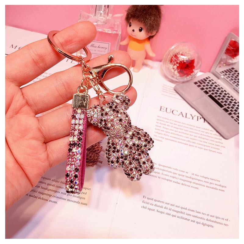 rhinestone bear shape keychain KC019-KC027