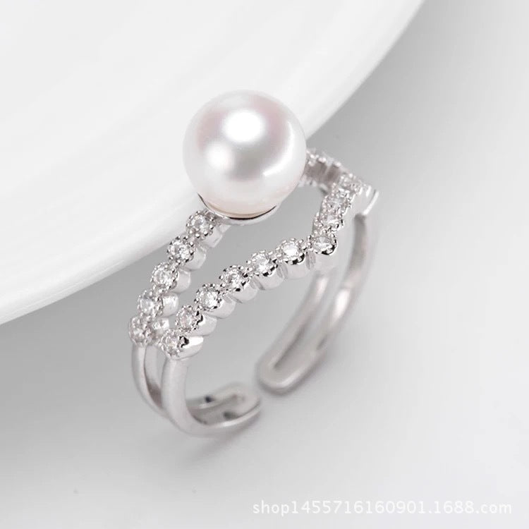 S925 sterling silver ring  setting (default no pearl) wsr109-117