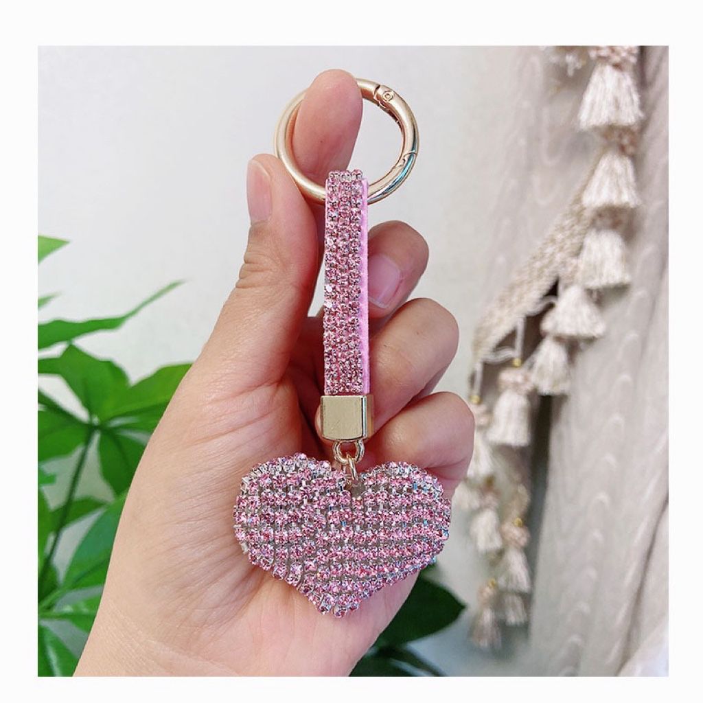 rhinestone  heart shape keychain KC001-009