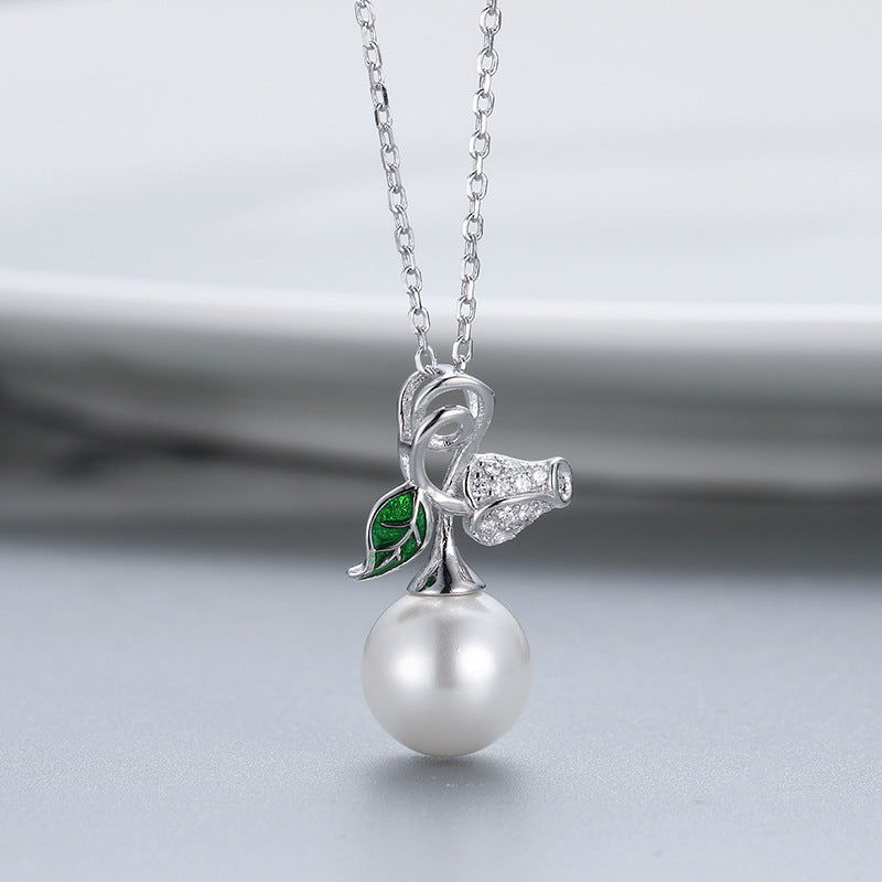 S925 sterling silver pearl pendant setting (default no pearl) wsp028-036