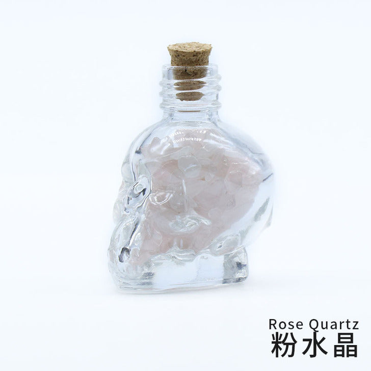 crystal stone chips in skull bottle decorations