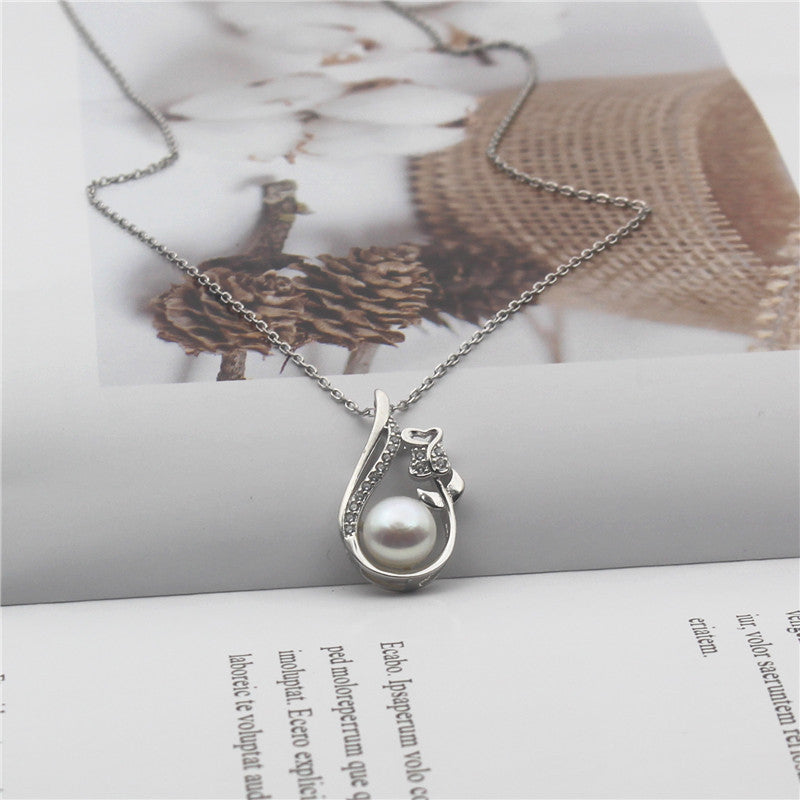 S925 sterling silver pearl pendant setting (default no pearl) wsp127-135