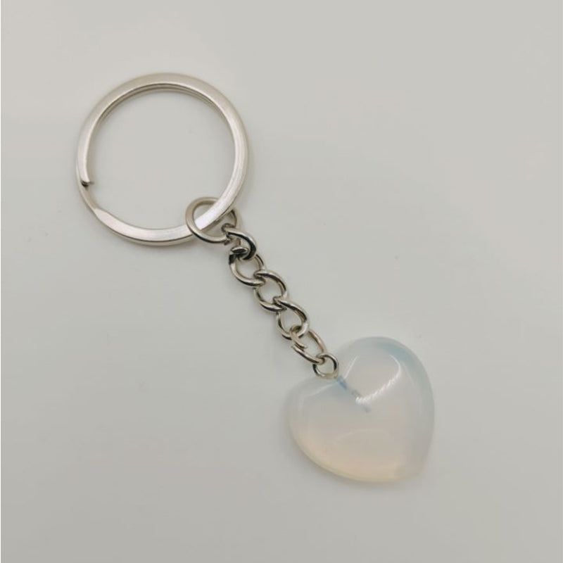 natural heart  crystal stone keychain  #KC064