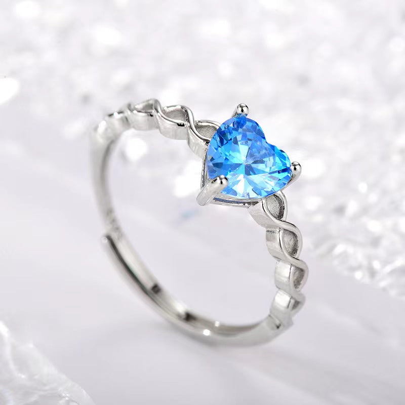 S925 sterling silver gem ring SYR028-036