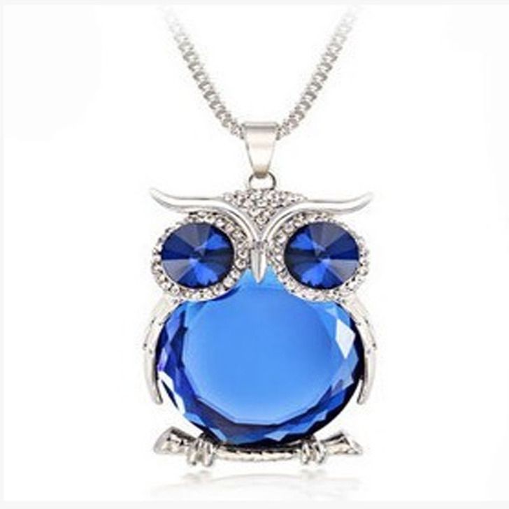 Owl crystal necklace sweater chain #N057-N061