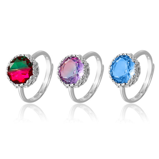 S925 sterling silver gem ring SSG736-SSG737