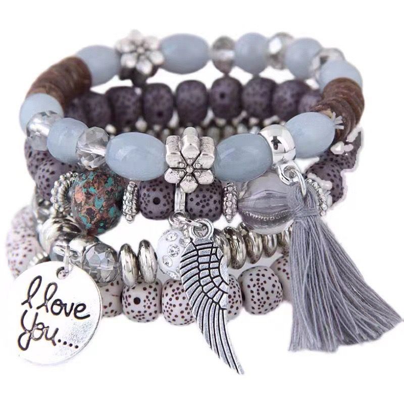 Boho wraps stone bracelet B040-B044