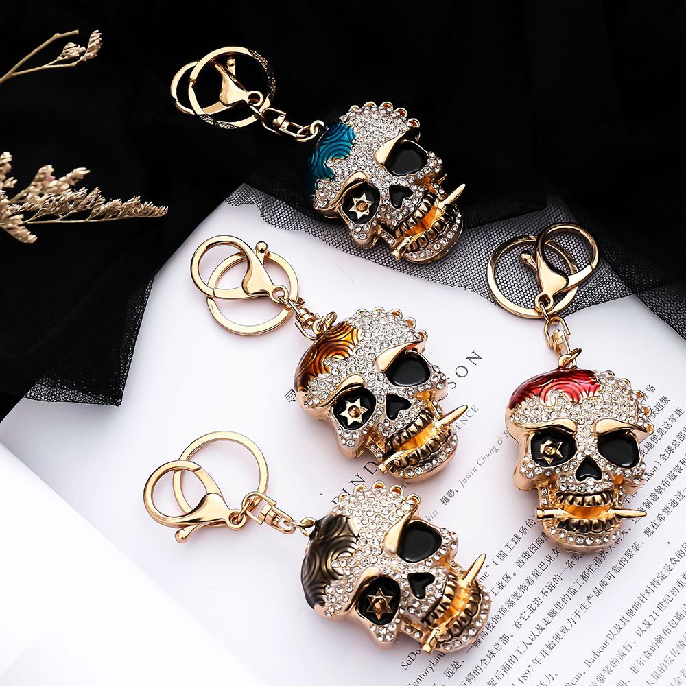 rhinestone skull keychain KC048-KC051