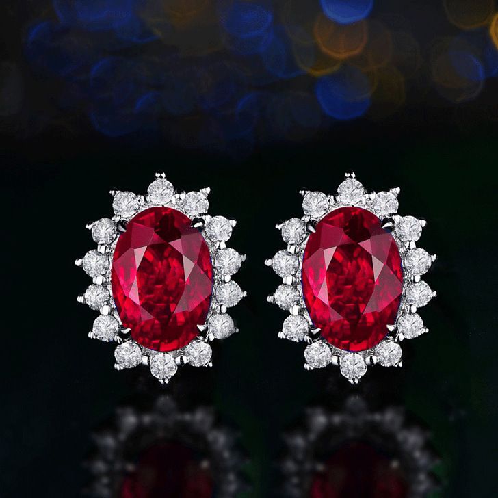 fashion zirconia gem earrings  #E078-E083