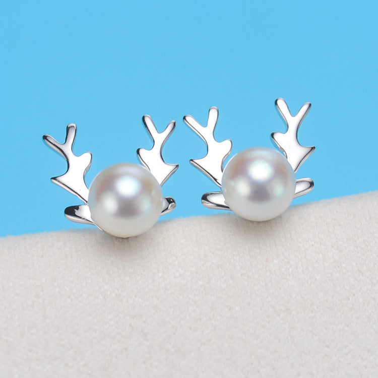 S925 sterling silver earring  setting (default no pearl) wse010-018