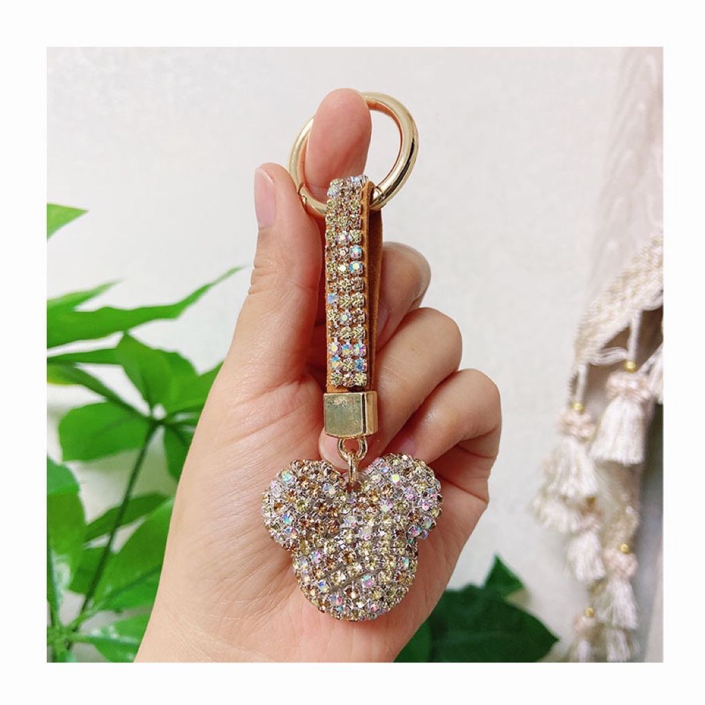 rhinestone mouse head  shape keychain KC010-KC018