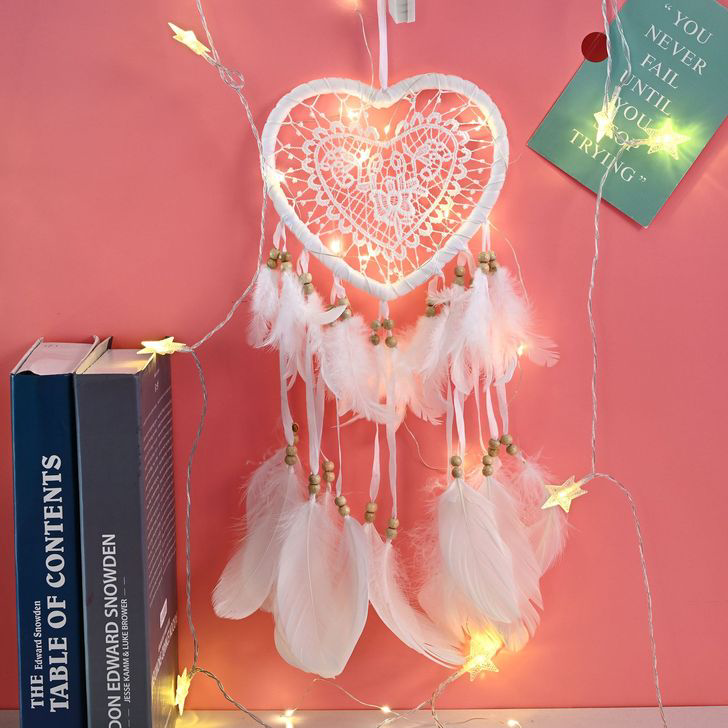 heart dreamcatcher   feather cather wall hanging decorations #DC039-DC046