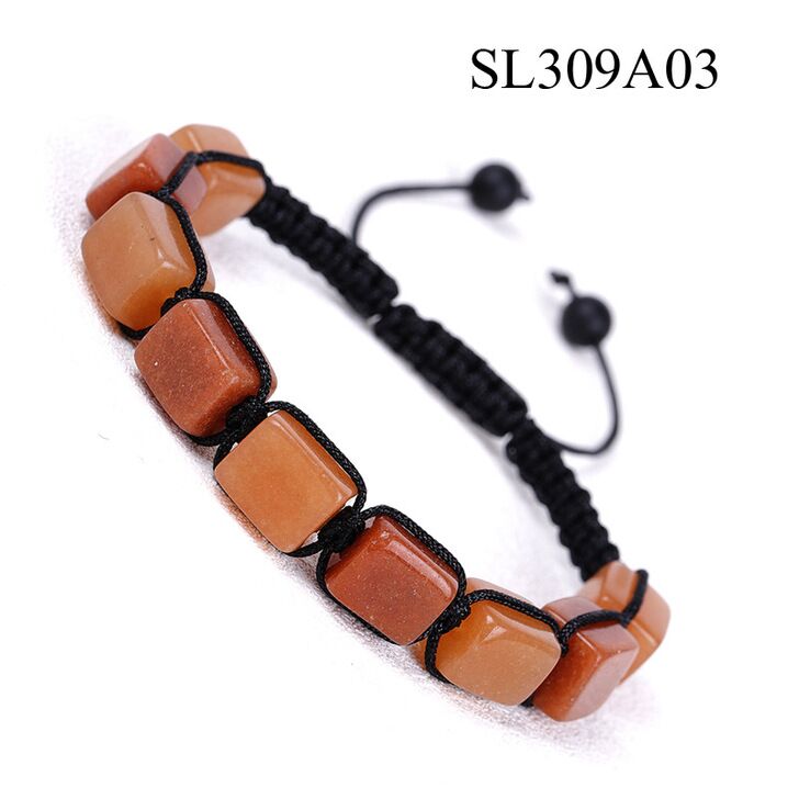 Rectangular stone multicoloured string B199