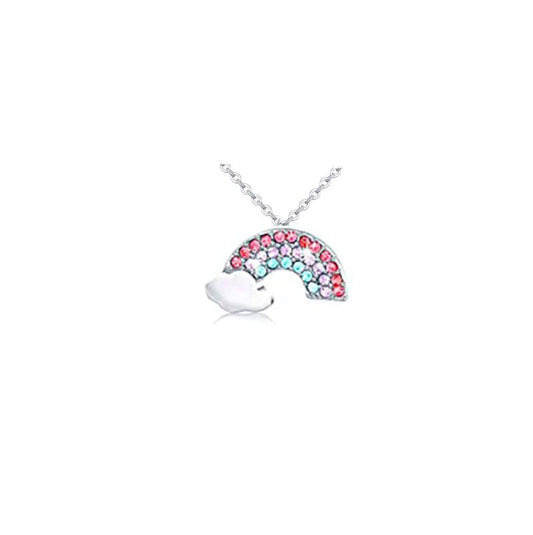 rainbow gem rhinestones zircon rainbow necklace N095