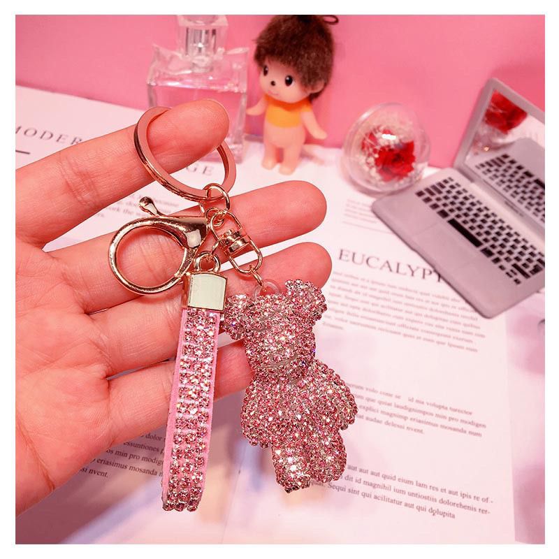 rhinestone bear shape keychain KC019-KC027