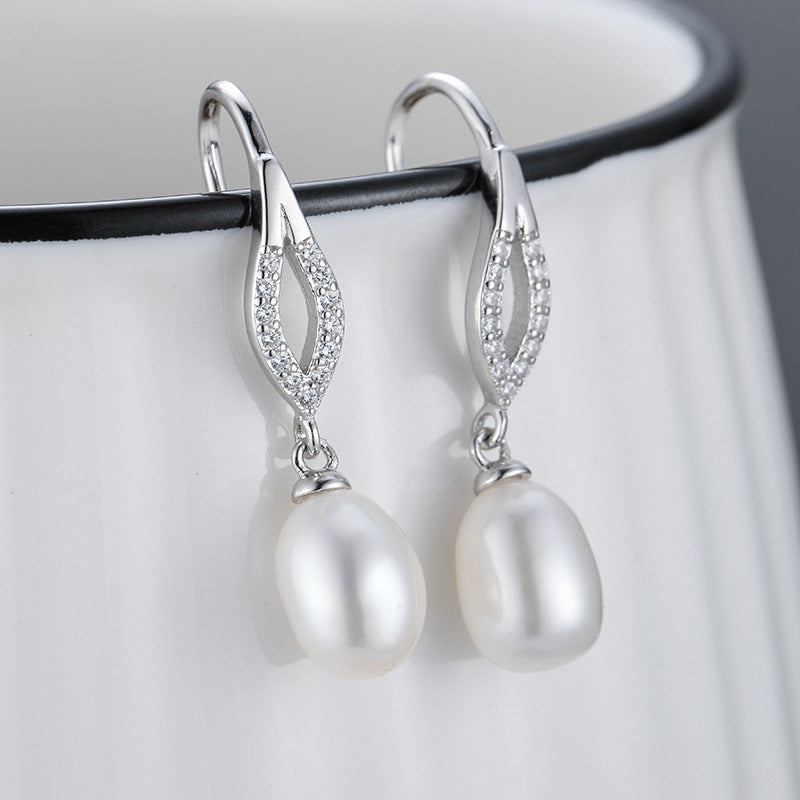 S925 sterling silver earring setting (default no pearl) wse100-108