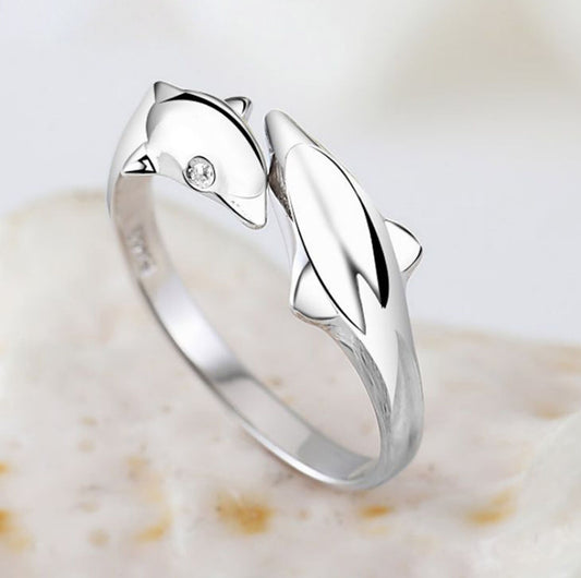 fashion love dolphin rings open adjustable ring #R013