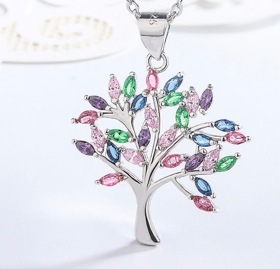 sterling silver S925 gem pendant #SP093-SP101