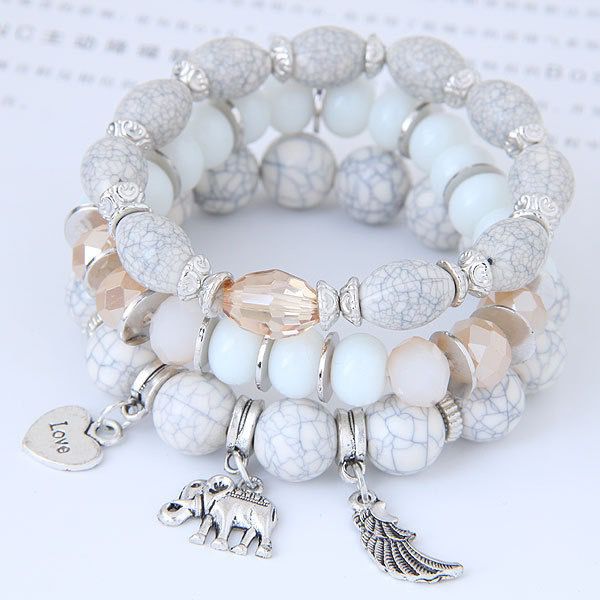 Boho wraps stone bracelet B061-B080