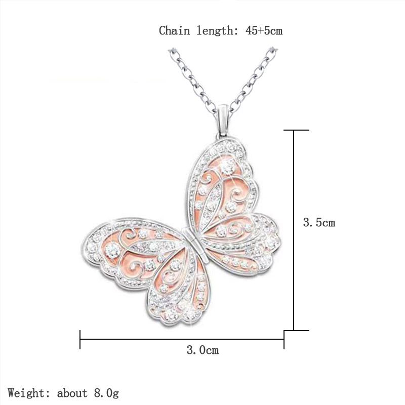 Luxury zircon Crystal Stainless Steel Necklace N069