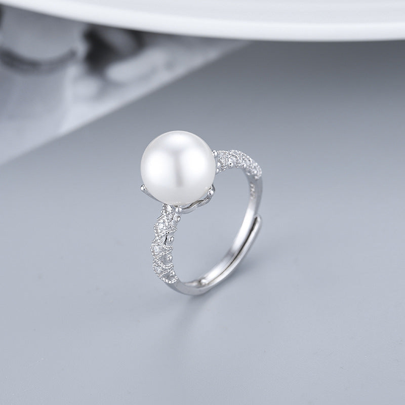 S925 sterling silver ring setting (default no pearl) wsr082-090