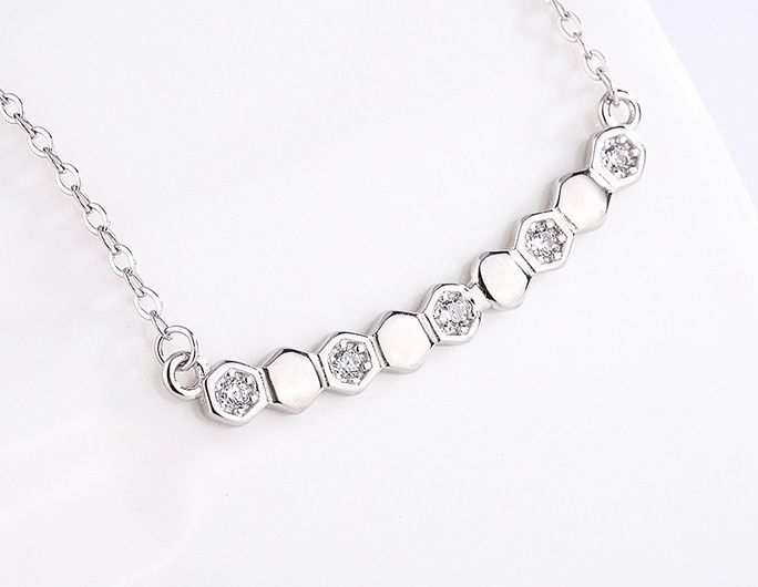 S925 sterling silver zircon necklace  #SSN009-SSN017