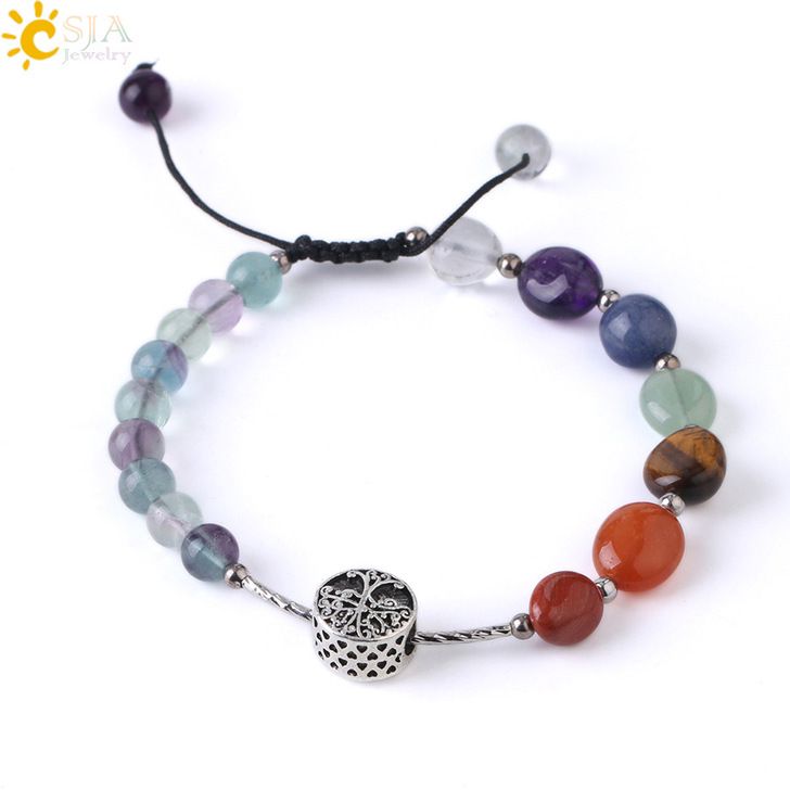 natural crystal stone bracelet w #B034