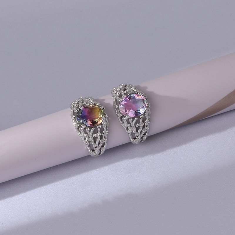 S925 sterling silver gem ring SSG796-SSG797