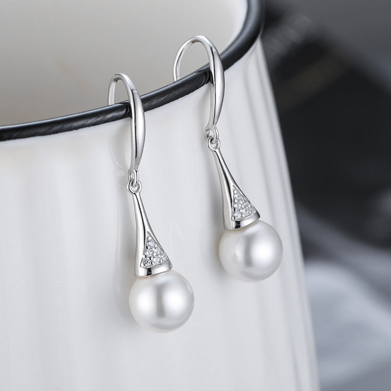 S925 sterling silver earring  setting (default no pearl)wse091-099