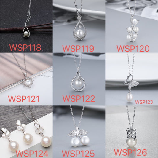 S925 sterling silver pearl pendant setting (default no pearl) wsp118-126