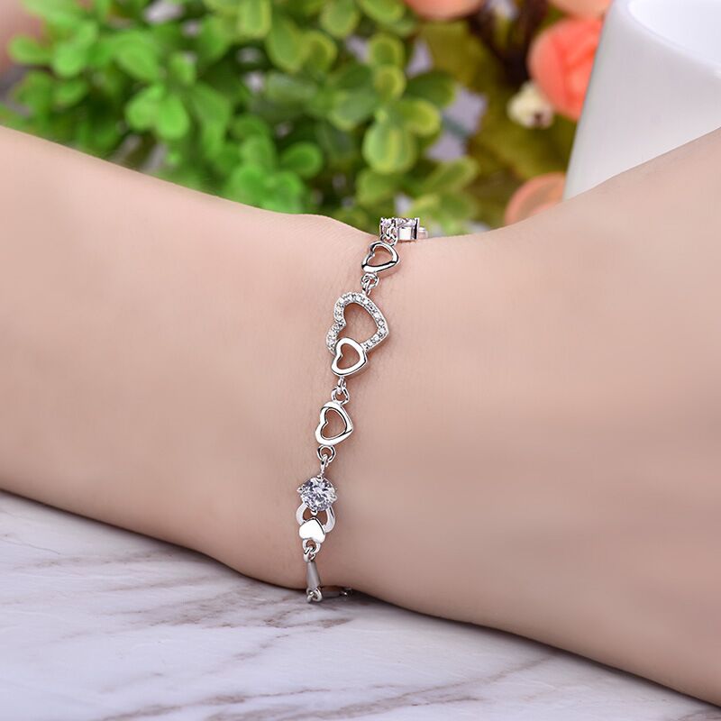 sterling silver S925 gem bracelet #GB082-GB090