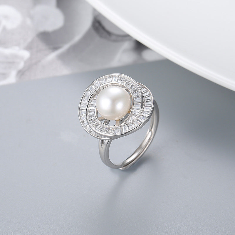 S925 sterling silver ring  setting (default no pearl) wsr154-162