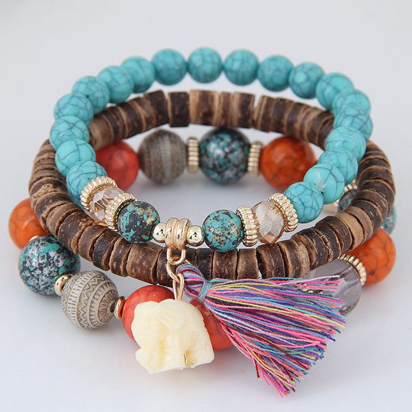 Boho wraps stone bracelet B061-B080