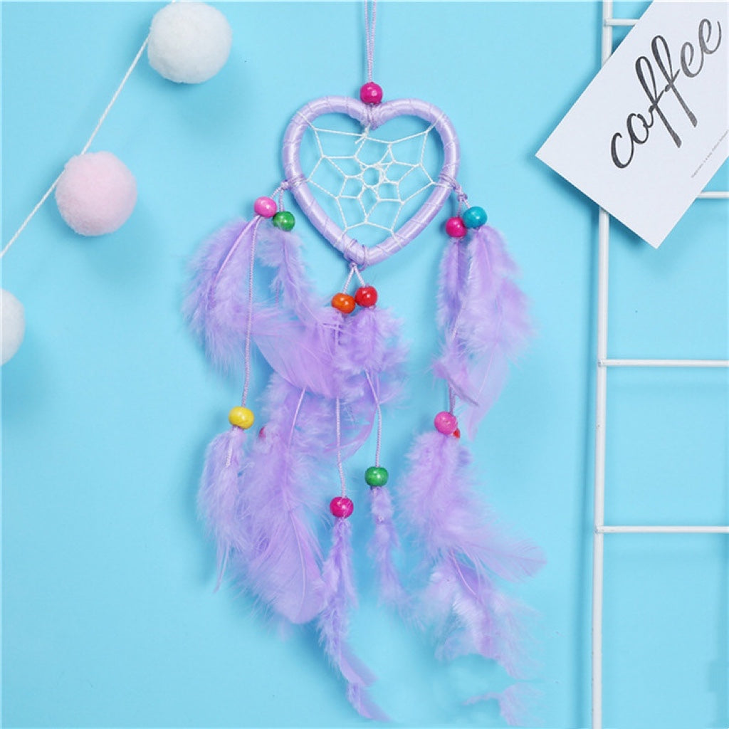 heart dreamcatcher   feather cather wall hanging decorations #DC001-DC006