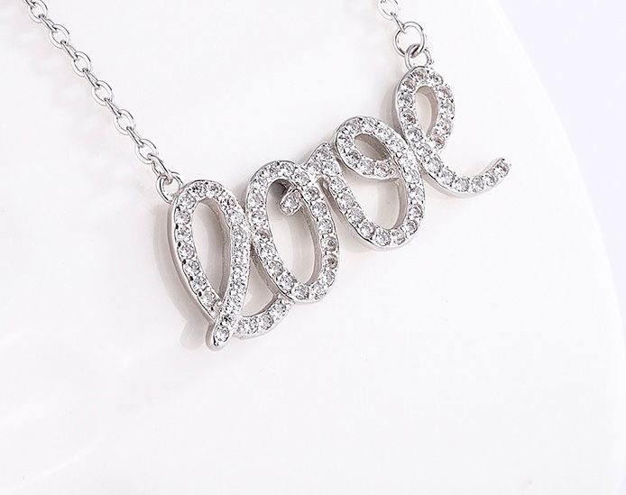 S925 sterling silver zircon necklace  #SSN036-SSN044