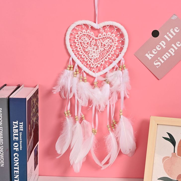 heart dreamcatcher   feather cather wall hanging decorations #DC039-DC046